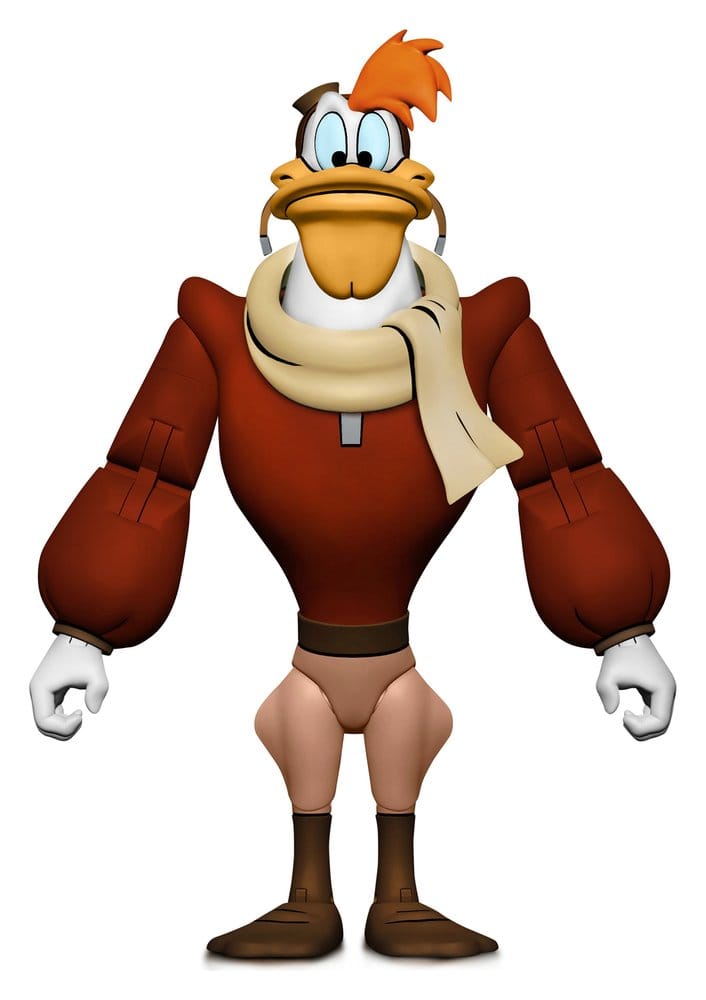 Detalle frontal del Piloto McQuack figura NECA DuckTales con vestimenta clásica