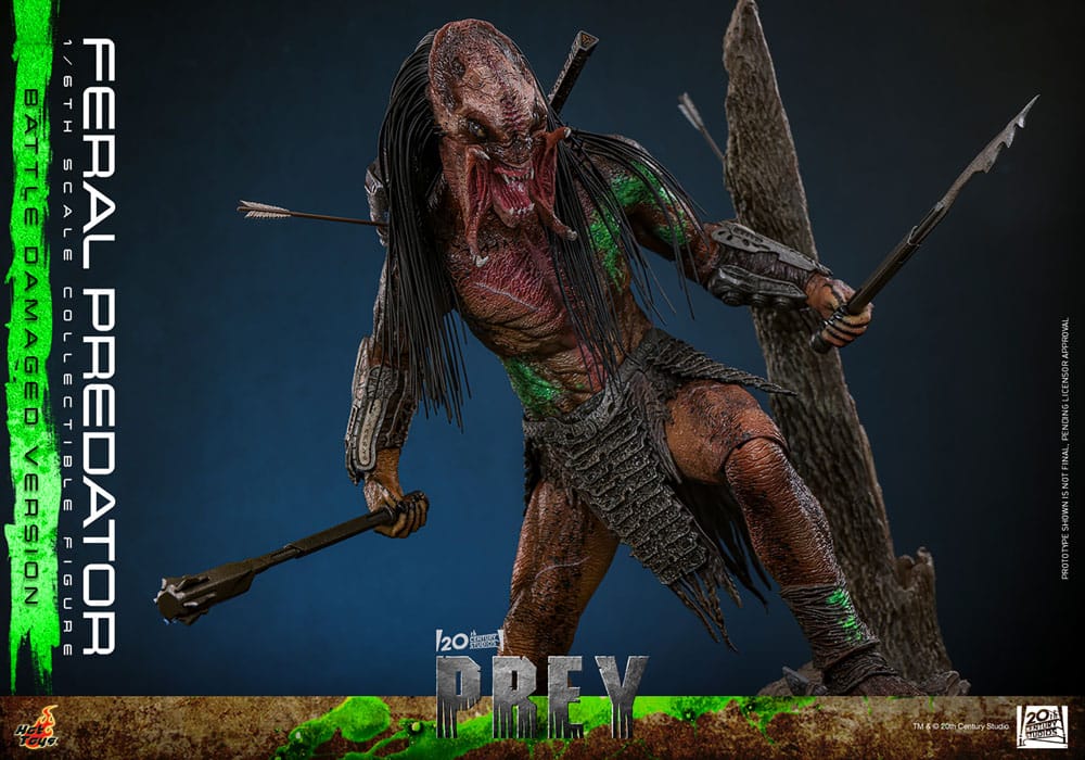 Detalle figura Feral Predator Prey Hot Toys 1/6