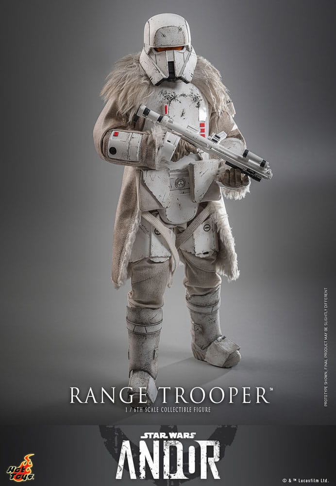Figura articulada del Range Trooper de la serie Andor con armadura blanca y detalles realistas de Hot Toys