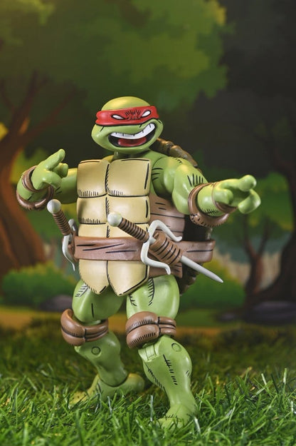 Figura Raphael NECA Tortugas Ninja con sais gemelos detalle frontal