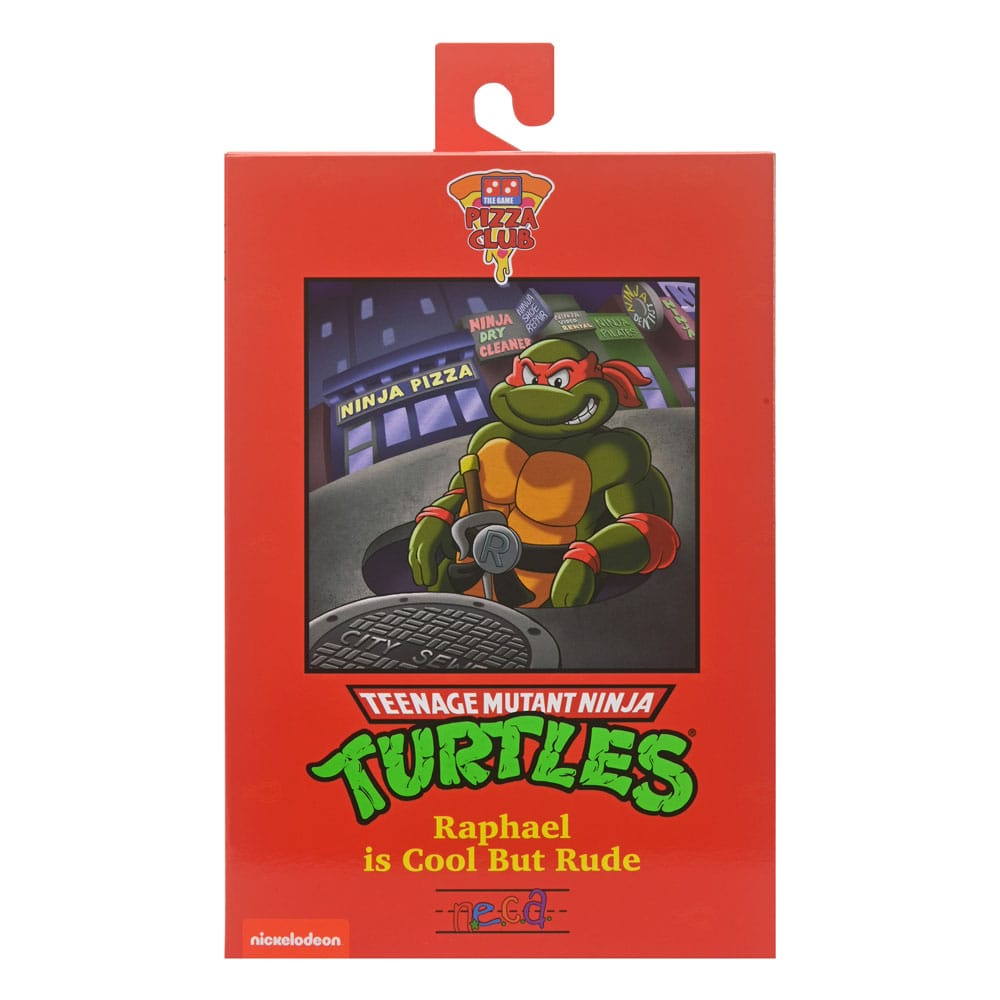 Caja retro estilo VHS de Raphael TMNT con diseño clásico