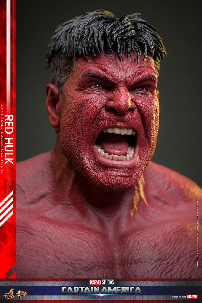 Presentación oficial de la figura Red Hulk Hot Toys con accesorios y vista completa