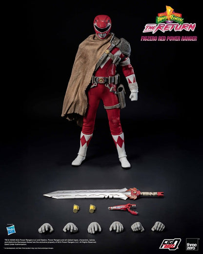 Figura Red Power Ranger con Power Sword y Blade Blaster FigZero Threezero
