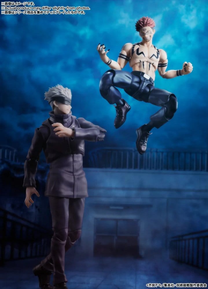 Satoru Gojo S.H.Figuarts recreando una escena del anime Jujutsu Kaisen