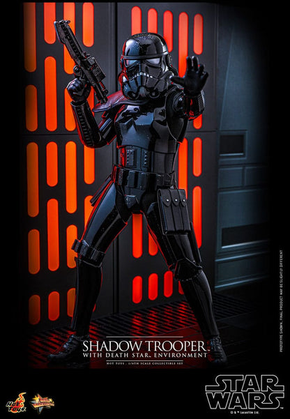 Diorama iluminado LED de la Estrella de la Muerte con Shadow Trooper Hot Toys
