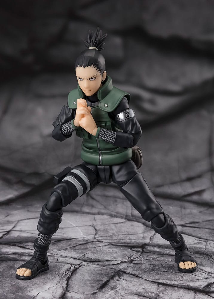 Detalle del rostro y accesorios de Shikamaru Nara S.H. Figuarts