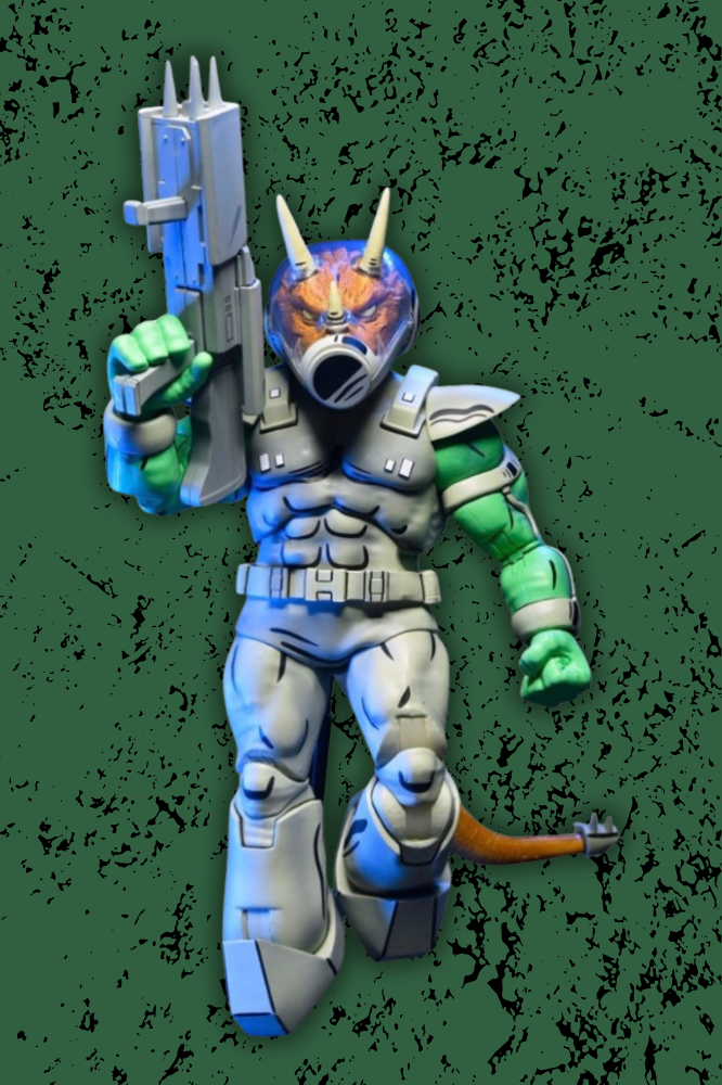Shock Commando Triceraton figura 18 cm NECA Tortugas Ninja Mirage Comics