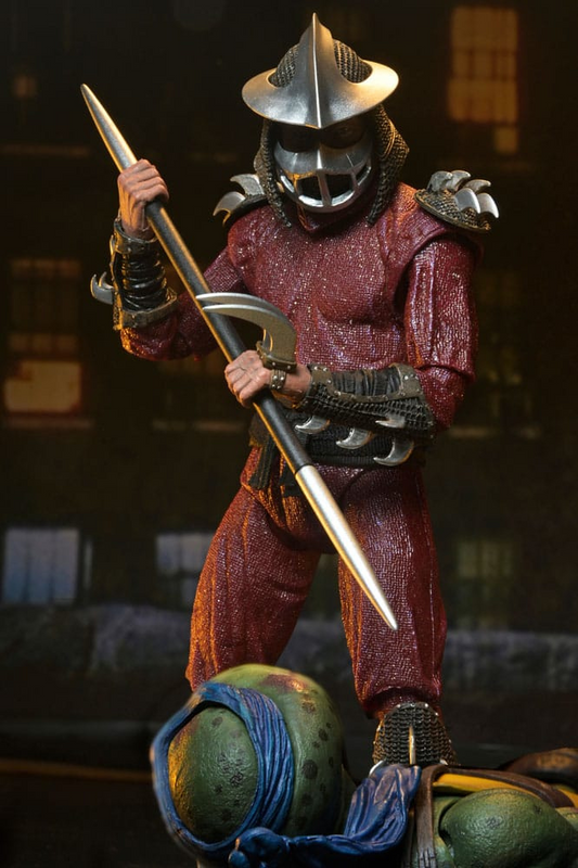Figura Shredder NECA vs Leonardo – escena Roof Top Battle TMNT 1990