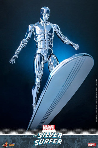 caja figura silver surfer hot toys embalaje oficial presentacion marvel comics