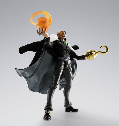 Figura articulada Sir Crocodile S.H.Figuarts One Piece en pose dinámica con efecto de arena