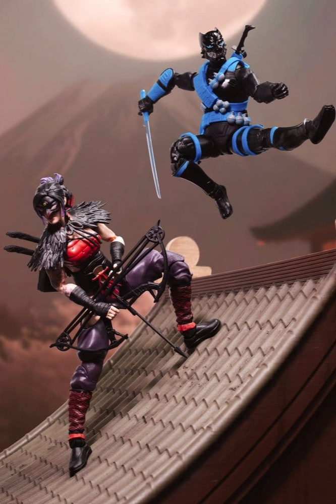 Snake Eyes y Kim Jinx Arashikage del pack G.I. Joe Classified Series Ninja Force de Hasbro en una escena de acción.