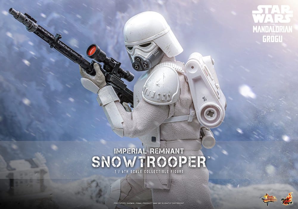 Detalles de la armadura desgastada del Imperial Remnant Snowtrooper Hot Toys
