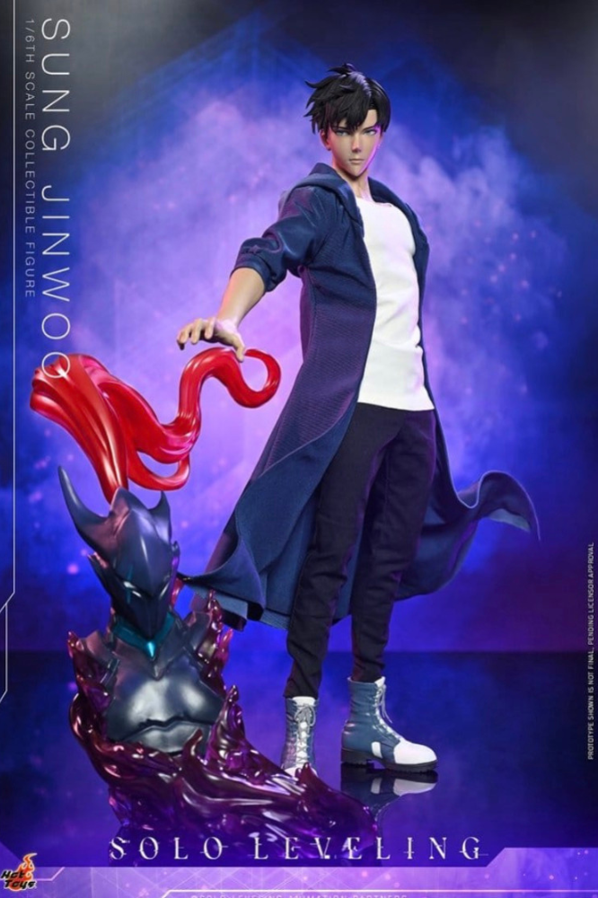 Sung Jinwoo figura 1/6 Hot Toys Solo Leveling 32 cm vista frontal