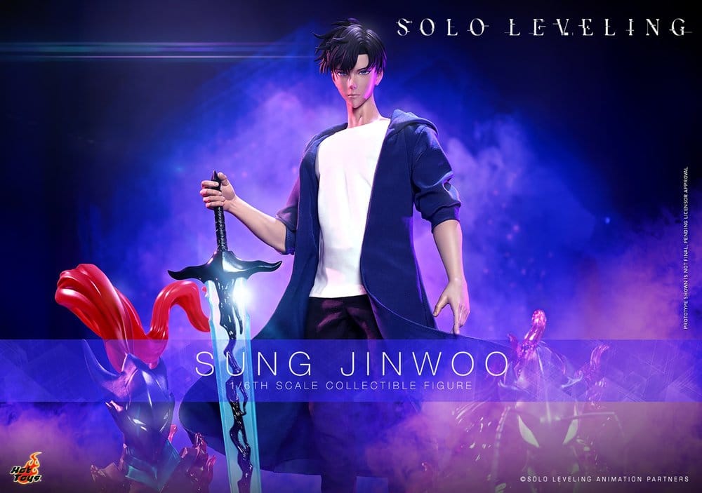 Sung Jinwoo figura 1/6 Hot Toys con efectos Solo Leveling