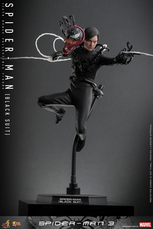Figura Spider-Man con traje negro simbiótico – Hot Toys escala 1/6