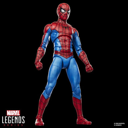Figura Spider-Man No Way Home Marvel Legends de Hasbro de 15 cm, con traje rojo y azul y máscara completa.