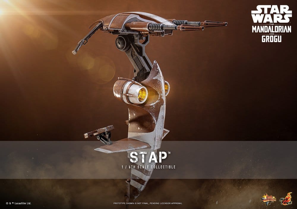 Vehículo STAP Hot Toys Star Wars The Mandalorian and Grogu detalle completo