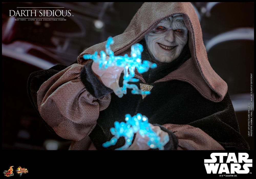 Figura articulada Darth Sidious Hot Toys escala 1/6 con accesorios