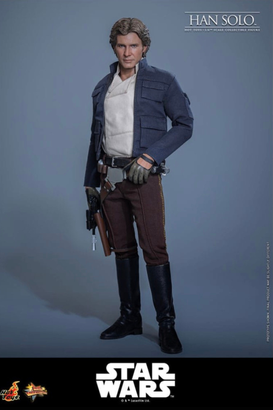 Figura Han Solo Hot Toys Movie Masterpiece escala 1/6 vista frontal