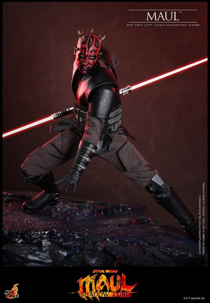 Figura coleccionable Maul Shadow Lord Hot Toys escala 1/6 con piernas cibernéticas