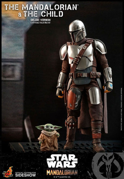 Caja de arte original Hot Toys The Mandalorian y Grogu Deluxe presentación oficial