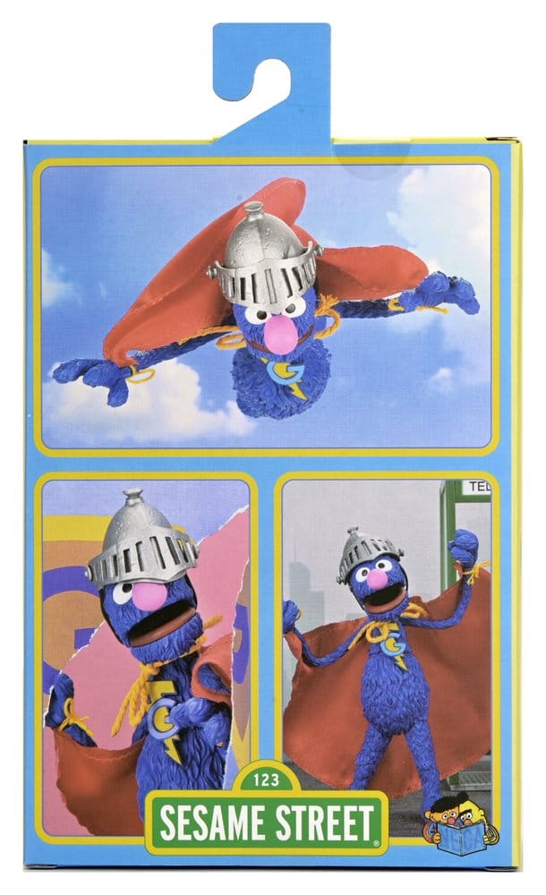 Figura Super Grover NECA con accesorios intercambiables y capa roja