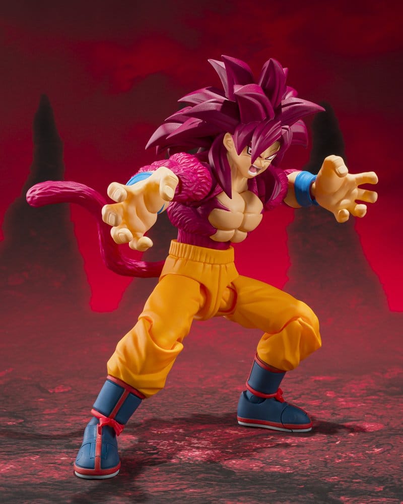 Figura Super Saiyan 4 Son Goku Daima sobre roca S.H.Figuarts Tamashii Nations