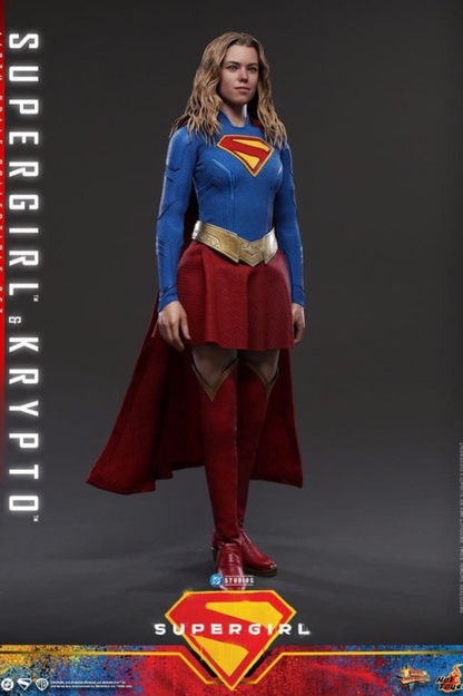 Figura Supergirl y Krypto Movie Masterpiece Hot Toys escala 1/6 basada en Milly Alcock