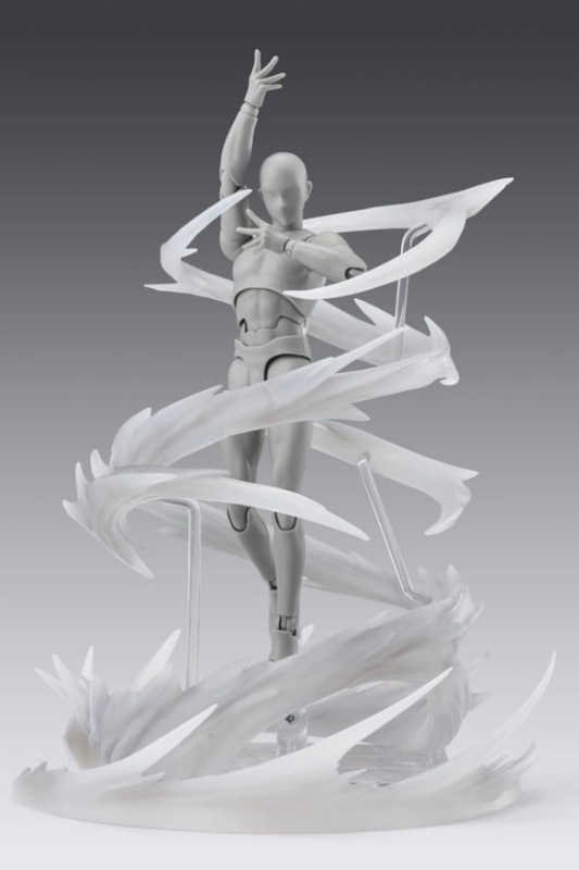 Efecto Tamashii Effect Wind White para figuras S.H. Figuarts, accesorio de ráfagas de viento blanco para displays dinámicos.