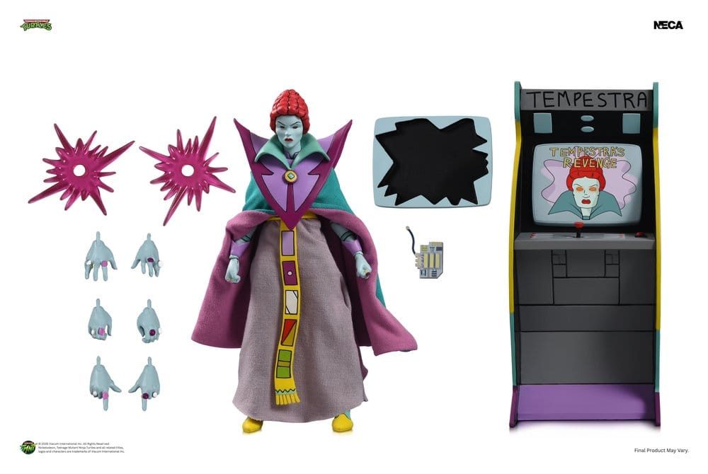 Figura Tempestra Ultimate NECA con máquina recreativa y accesorios