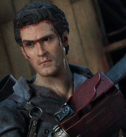 Presentación en caja de la figura 1/6 de Ash Williams de Terroríficamente Muertos (Evil Dead).