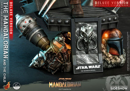 Caja de arte original Hot Toys Mandalorian 1/4 Deluxe presentación oficial
