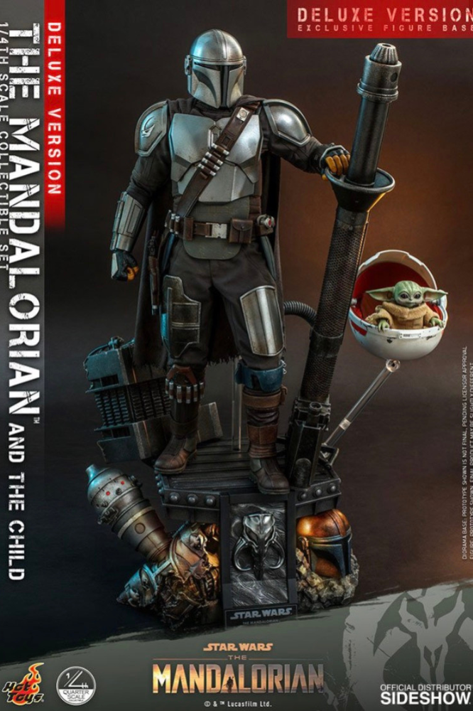 Figura Hot Toys The Mandalorian y Grogu Deluxe 1/4 46 cm Star Wars con acabado hiperrealista