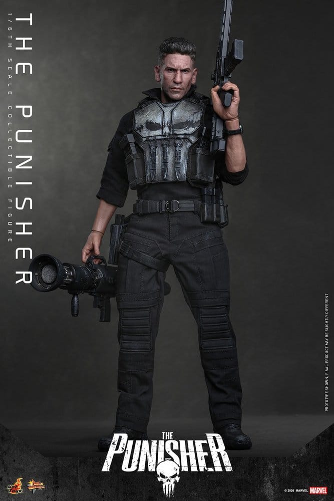 The Punisher Hot Toys escala 1/6 con rifle táctico