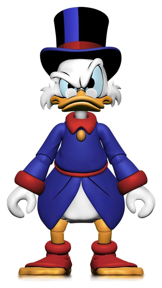 Detalle frontal de Tío Gilito figura NECA DuckTales con vestimenta clásica y bastón