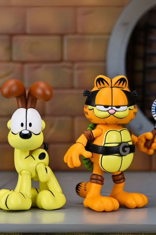 Pack NECA Garfello y Odie crossover TMNT Garfield 10 cm.