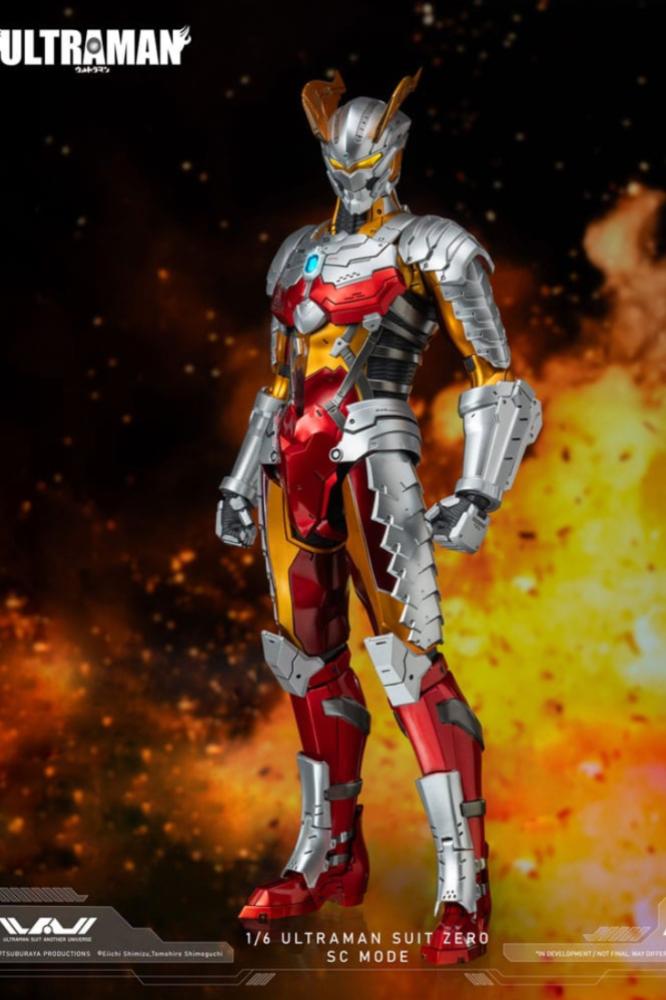Figura articulada Ultraman Suit Zero SC Mode 31 cm – Threezero, vista frontal con pose estática.