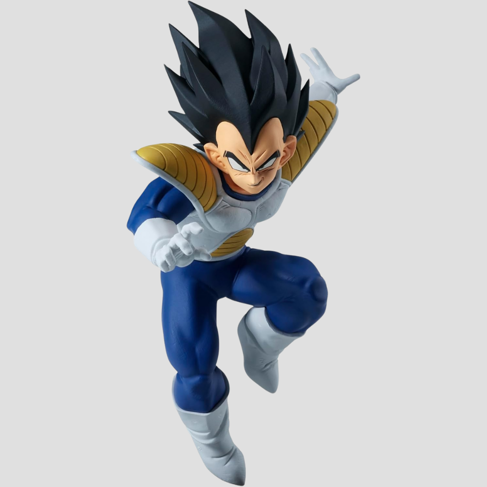 Imagen lateral de Vegeta Match Makers en pose de ataque.