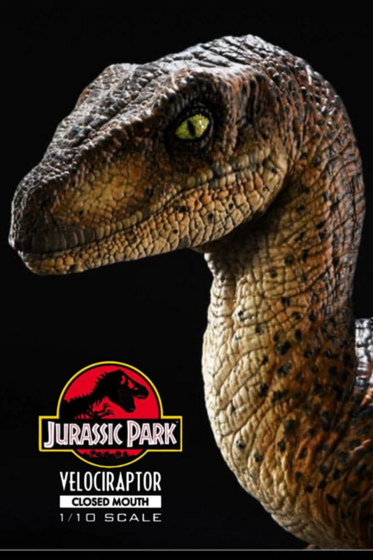 Figura Prime 1 Studio Velociraptor Jurassic Park vista lateral con base.