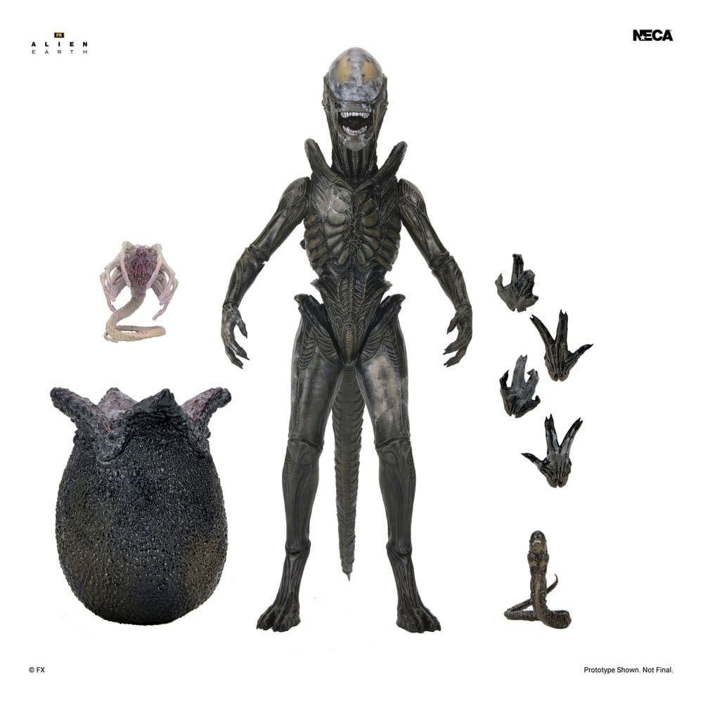 Figura Wendy's Xenomorph Ultimate Alien Earth NECA con huevo, abrazacaras y revientapechos