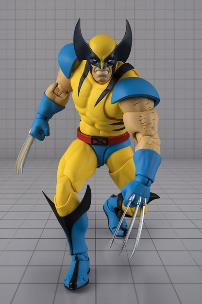 Figura Wolverine Gamerverso S.H.Figuarts Marvel 15 cm con traje amarillo y garras extendidas