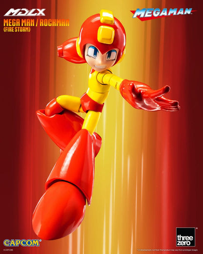 MEGA MAN ROCKMAN (FIRE STORM VER.) – FIGURA MDLX, 10 CM (THREEZERO – CAPCOM)