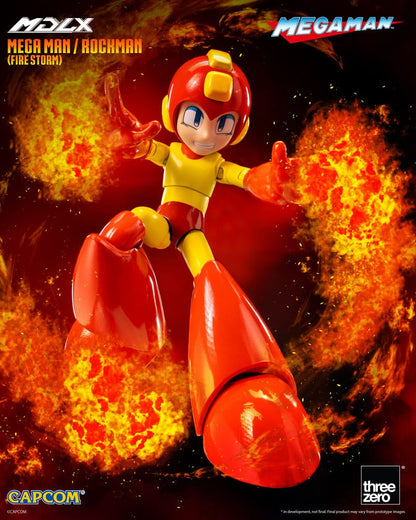 MEGA MAN ROCKMAN (FIRE STORM VER.) – FIGURA MDLX, 10 CM (THREEZERO – CAPCOM)