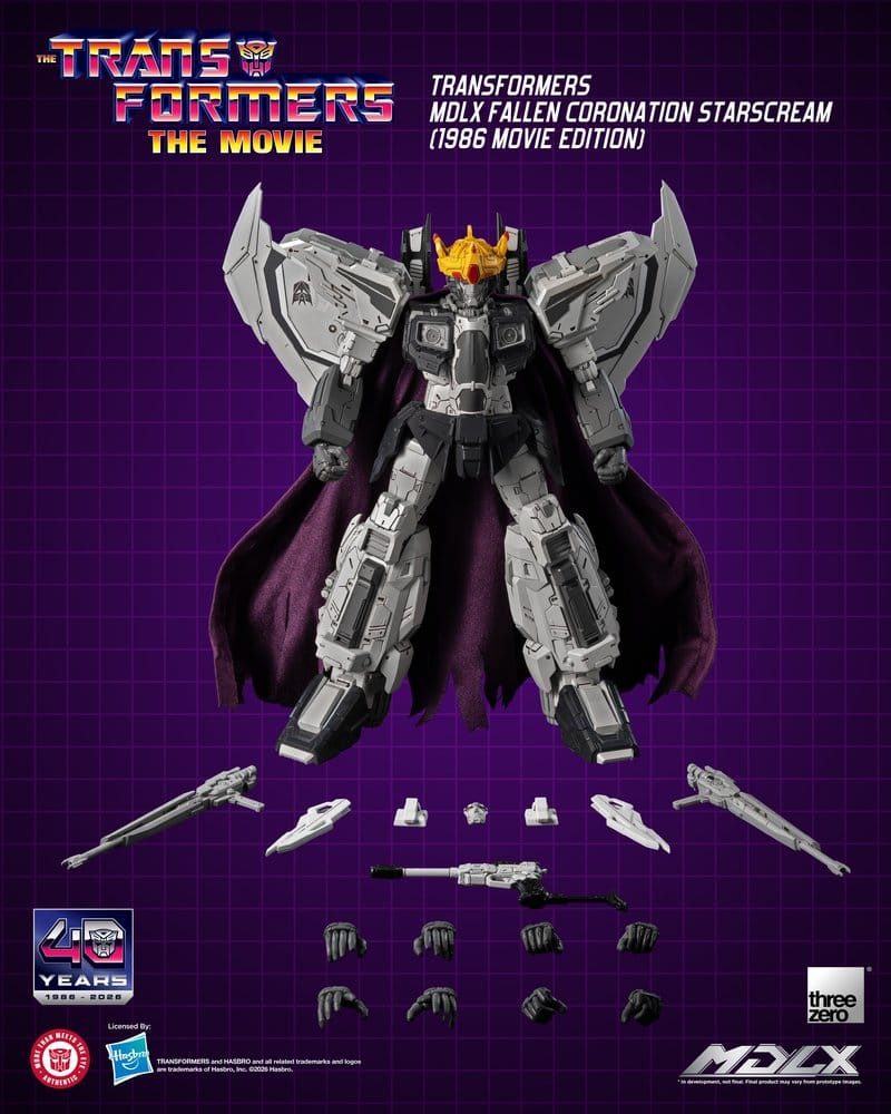 FALLEN CORONATION STARSCREAM TRANSFORMERS MDLX 1986 MOVIE EDITION 20 CM THREEZERO