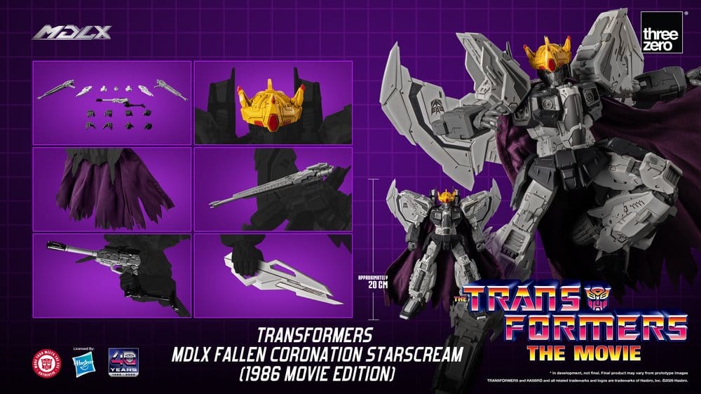 FALLEN CORONATION STARSCREAM TRANSFORMERS MDLX 1986 MOVIE EDITION 20 CM THREEZERO