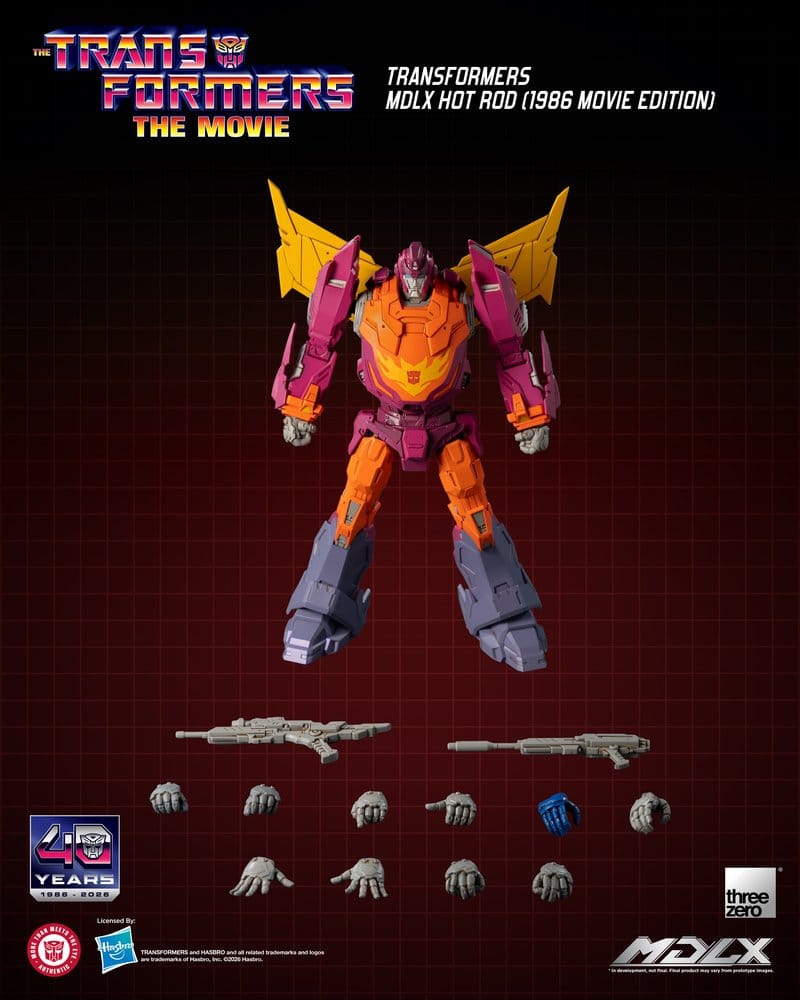 HOT ROD TRANSFORMERS MDLX 1986 MOVIE EDITION 18 CM THREEZERO