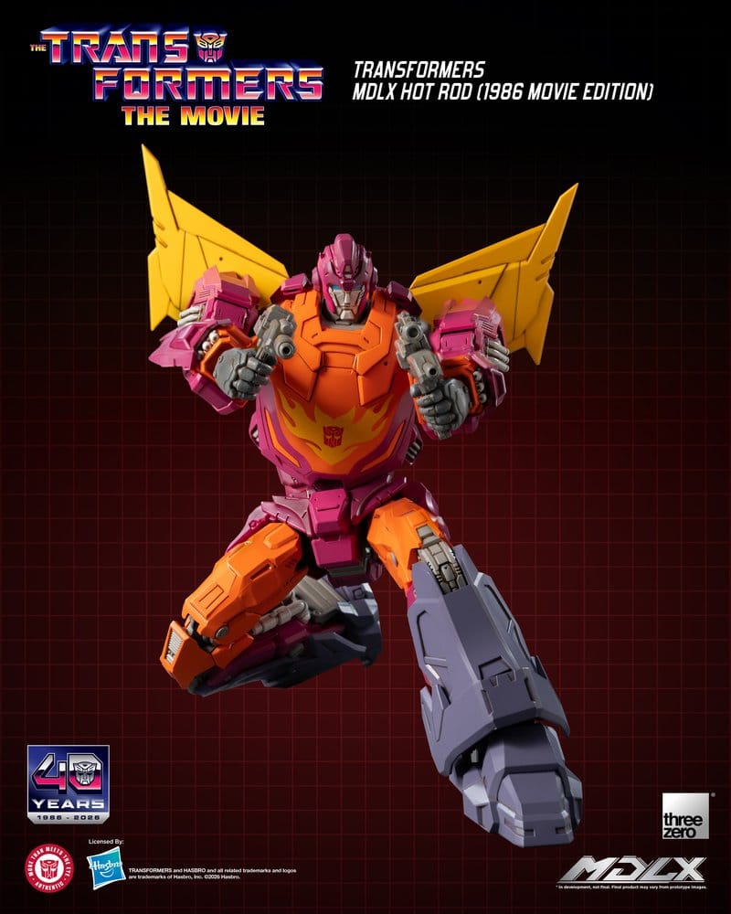 HOT ROD TRANSFORMERS MDLX 1986 MOVIE EDITION 18 CM THREEZERO