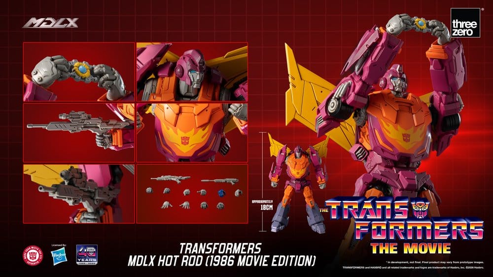 HOT ROD TRANSFORMERS MDLX 1986 MOVIE EDITION 18 CM THREEZERO