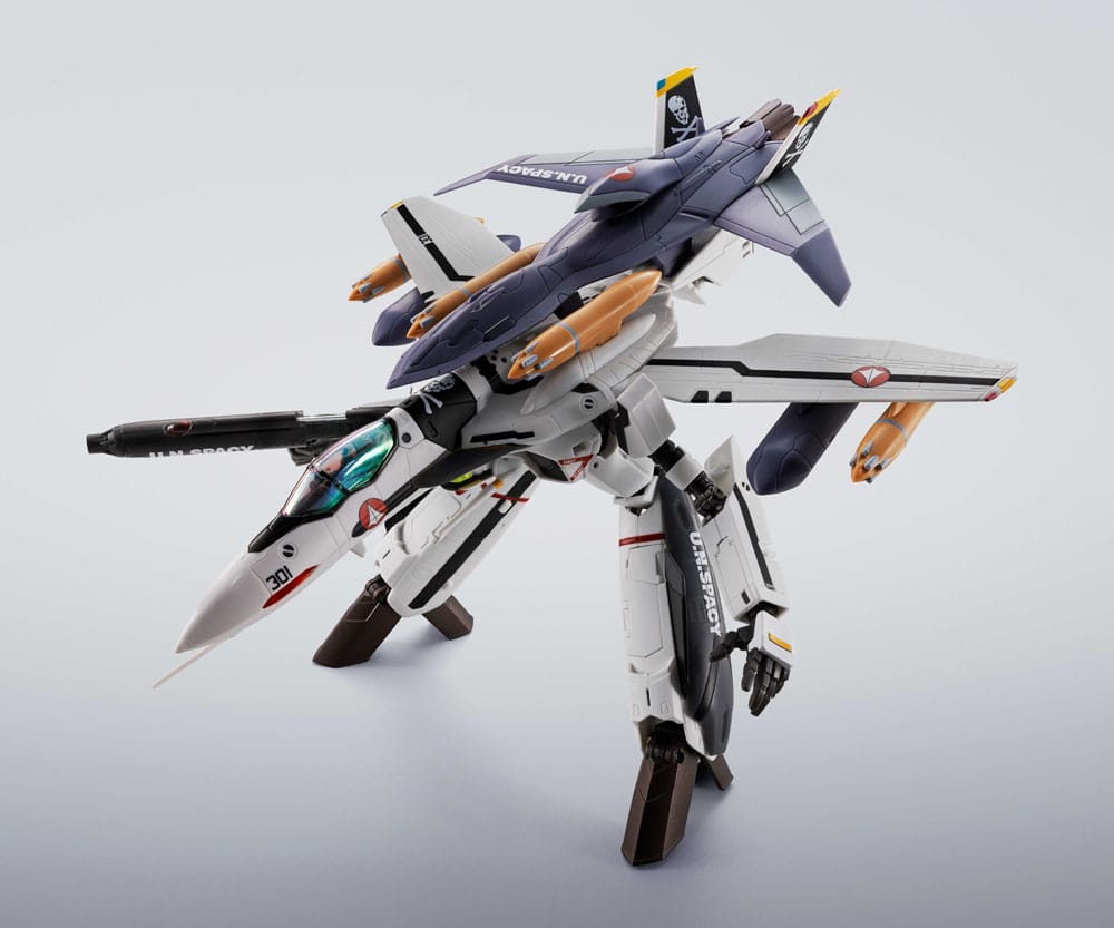 VF-0S PHOENIX & QF-2200D-B GHOST SET – FIGURA HI-METAL R CHOGOKIN 14 CM (BANDAI – MACROSS)