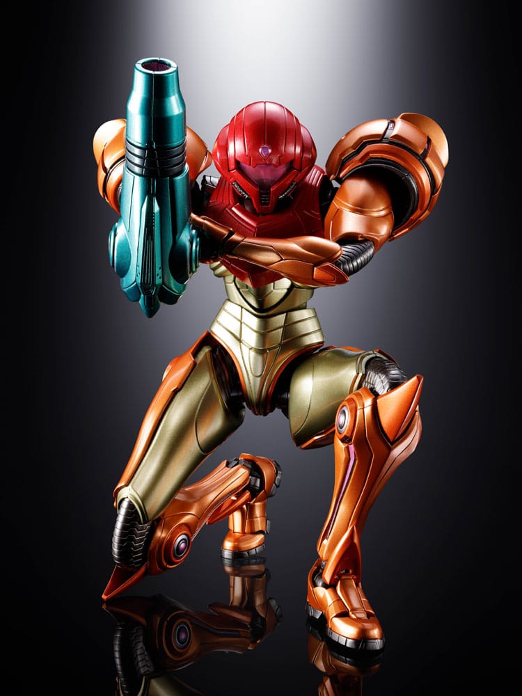 SAMUS ARAN FIGURA DIECAST CHOGOKIN METROID PRIME 4: BEYOND LED 21 CM